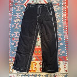 GAP Women's Dark Cargo Pants with Contrast Stitching